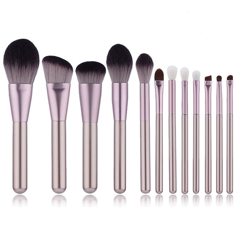 12 PCs Small Grape Professional Makeup Brushes Set