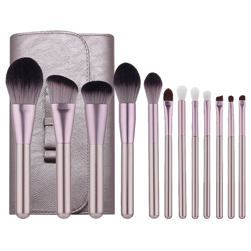 12 PCs Small Grape Professional Makeup Brushes Set